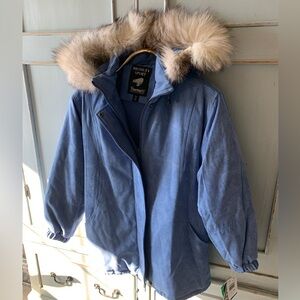 NWT Bromley Sport DuPont Thermolite Hooded Coat Removable Fox Trim Hood size PM